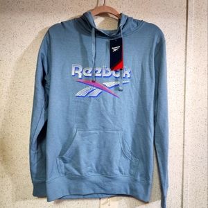 Reebok Women's Retro Logo Hoodie Medium Misty Blue Msrp $45